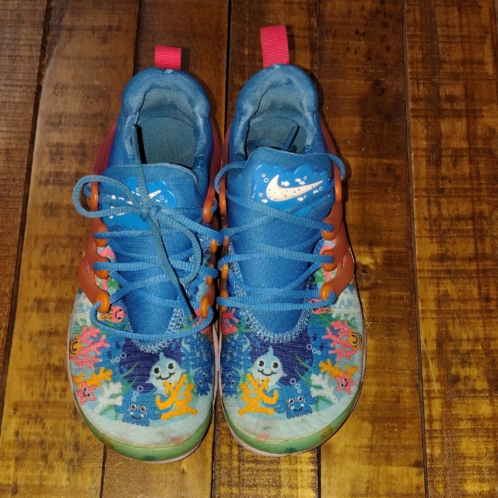 Nike Blue and Orange Kids Sneakers